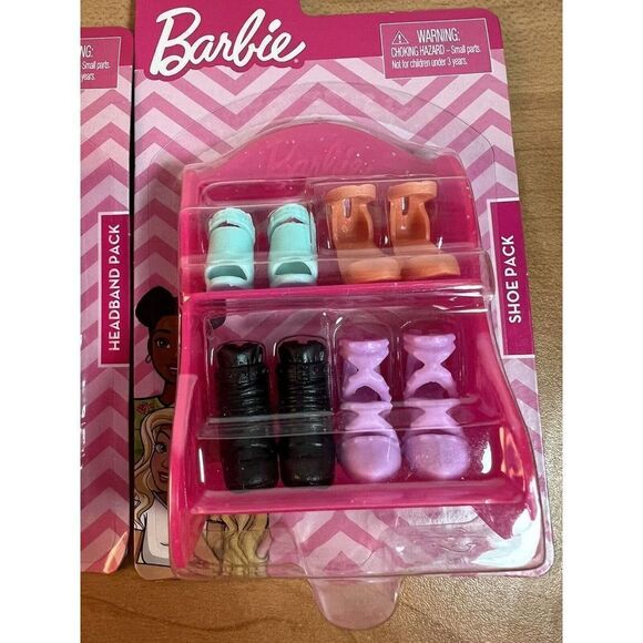 NEW Mattel Barbie Accessories Lot of 2 Packs Shoes Headbands 2020 - Picture 3 of 4